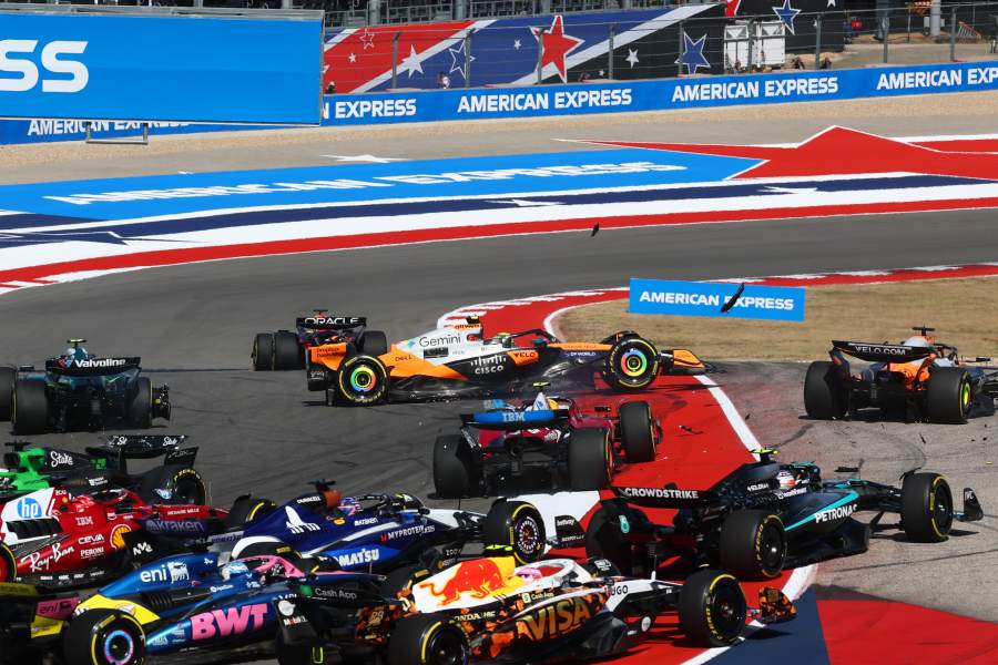 【F1アメリカGP：スプリントタイム／前車差】大波乱！フェルスタッペン優勝、角田裕毅が18番手→7位入賞　3台リタイアのターン1で冷静対応