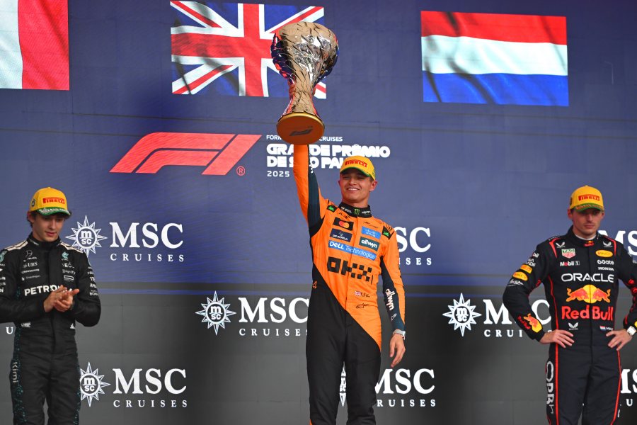 【F1サンパウロGP後ポイントランキング】レッドブルがフェラーリを逆転ランク3位へ！ノリスが2連勝で勢い加速！フェルスタッペンは3位表彰台も逆転タイトルに黄信号