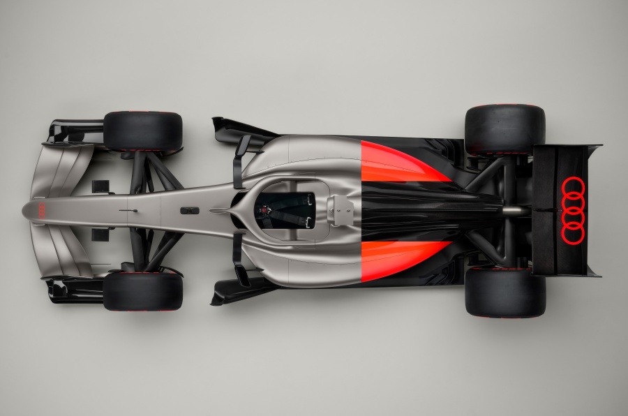 【画像18枚】アウディ、F1初参戦に向け新デザイン哲学を初披露　R26コンセプトに“赤い四つの輪”と“アウディレッド”「2030年までに王者争い」