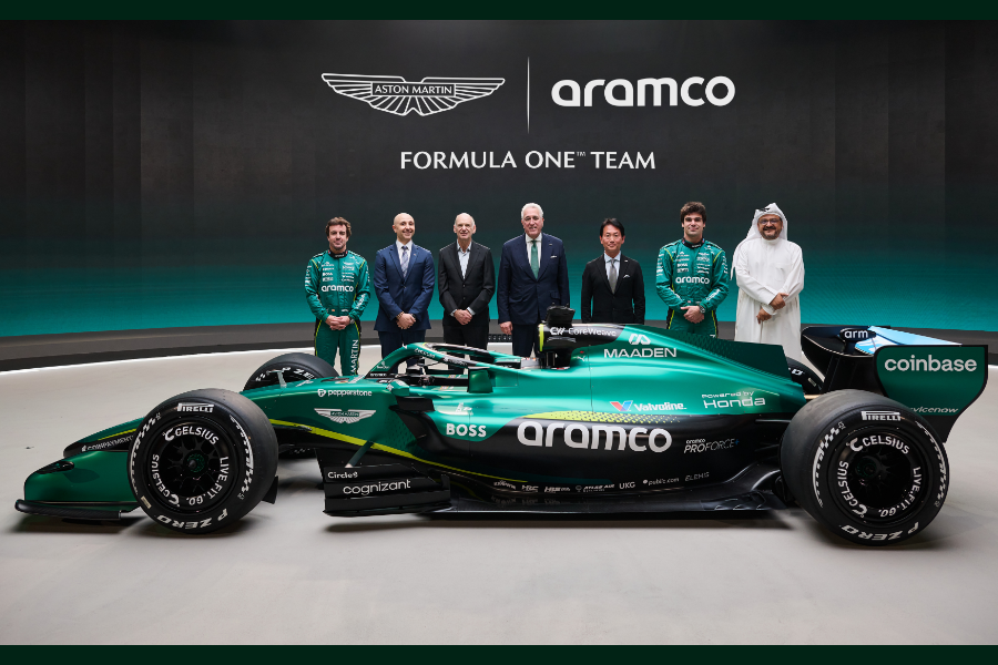 【画像：F1新車カラー】アストンマーティンF1、マットなグリーンの新カラーリング公開･･･新ロゴ「H」と「Powered by Honda」