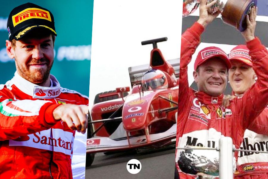 シューマッハの“最強フェラーリ”F2002がモンツァに復活　ベッテルとバリチェロが伝説のマシンをドライブ